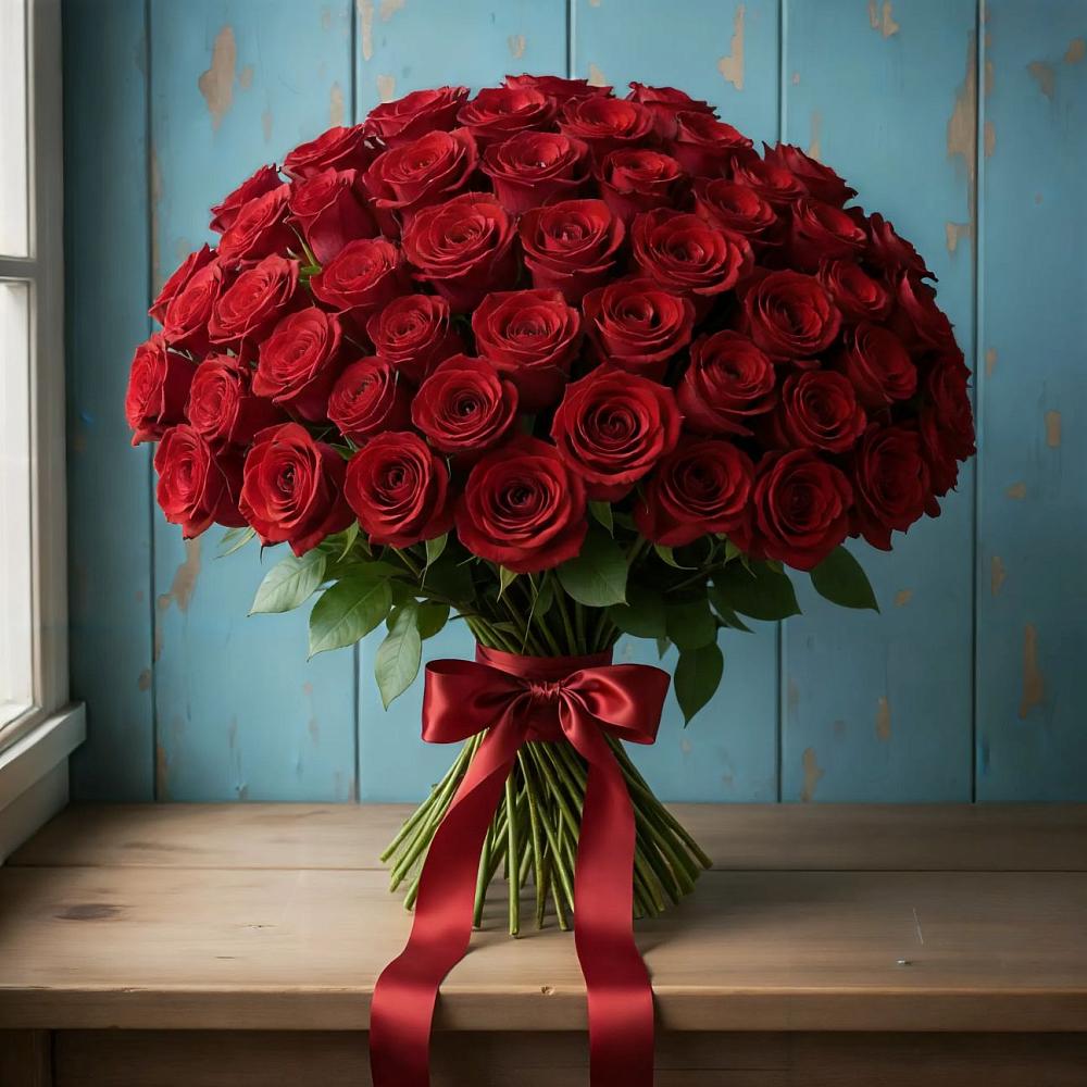 Букет Красные розы Блэк Меджик в Супсех