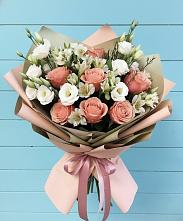 Букет цветов из:  Розы, Альстромерии и Лизиантусы в Супсех