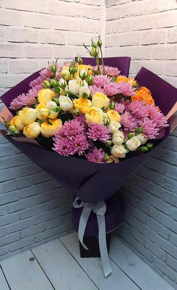 Букет цветов из: Хризантемы и Розы в Супсех