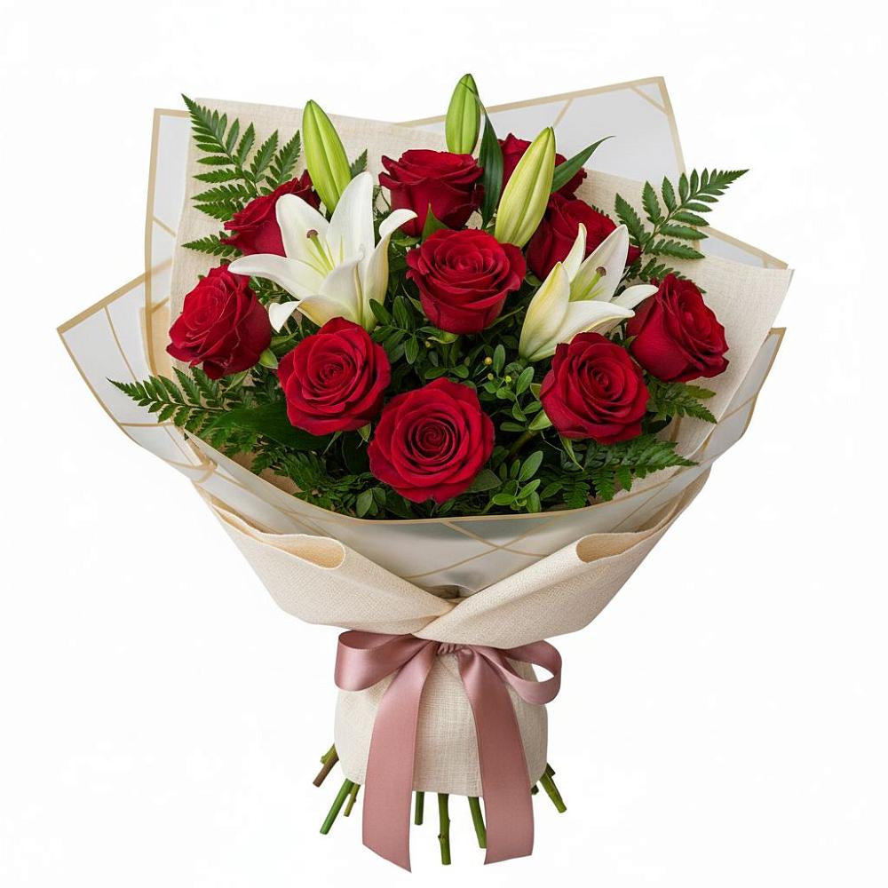 Букет цветов из: Лилии и Розы в Супсех