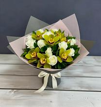 Букет цветов из:  Орхидеи и Розы в Супсех