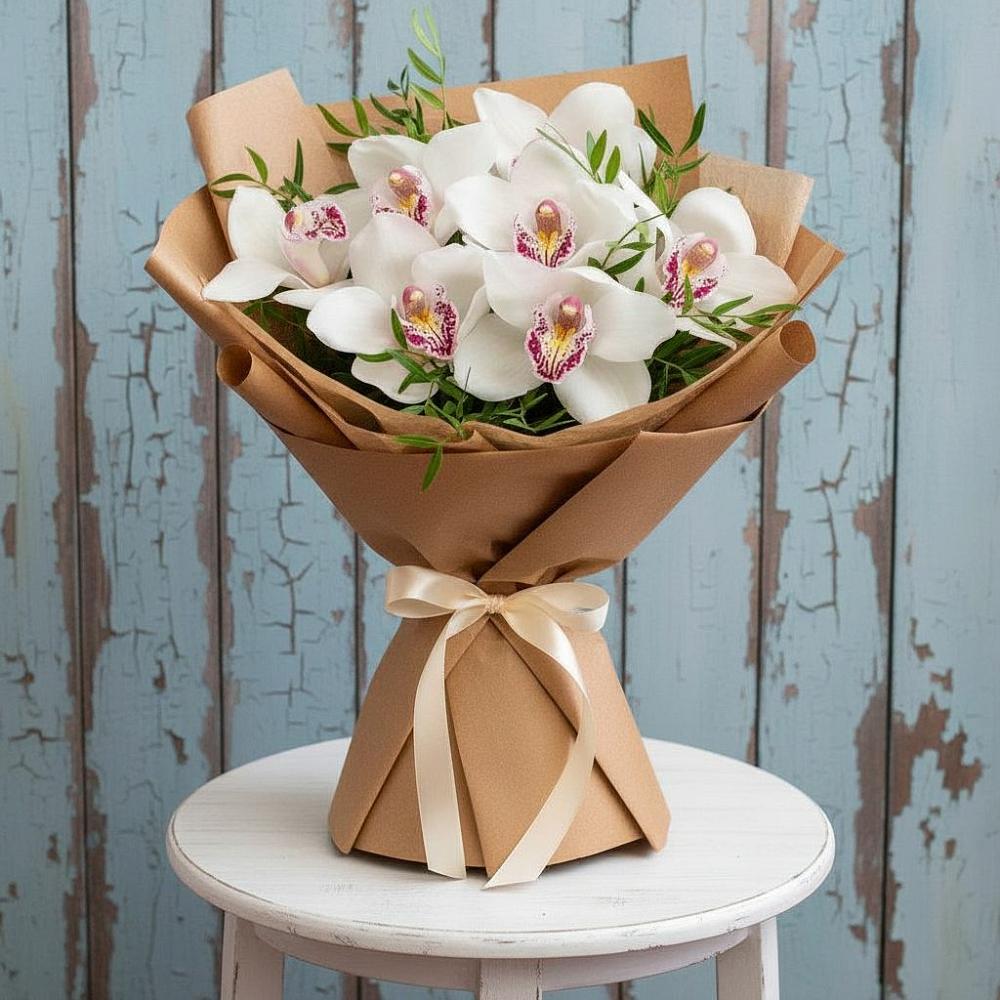 Букет цветов из: Орхидеи и Розы в Супсех