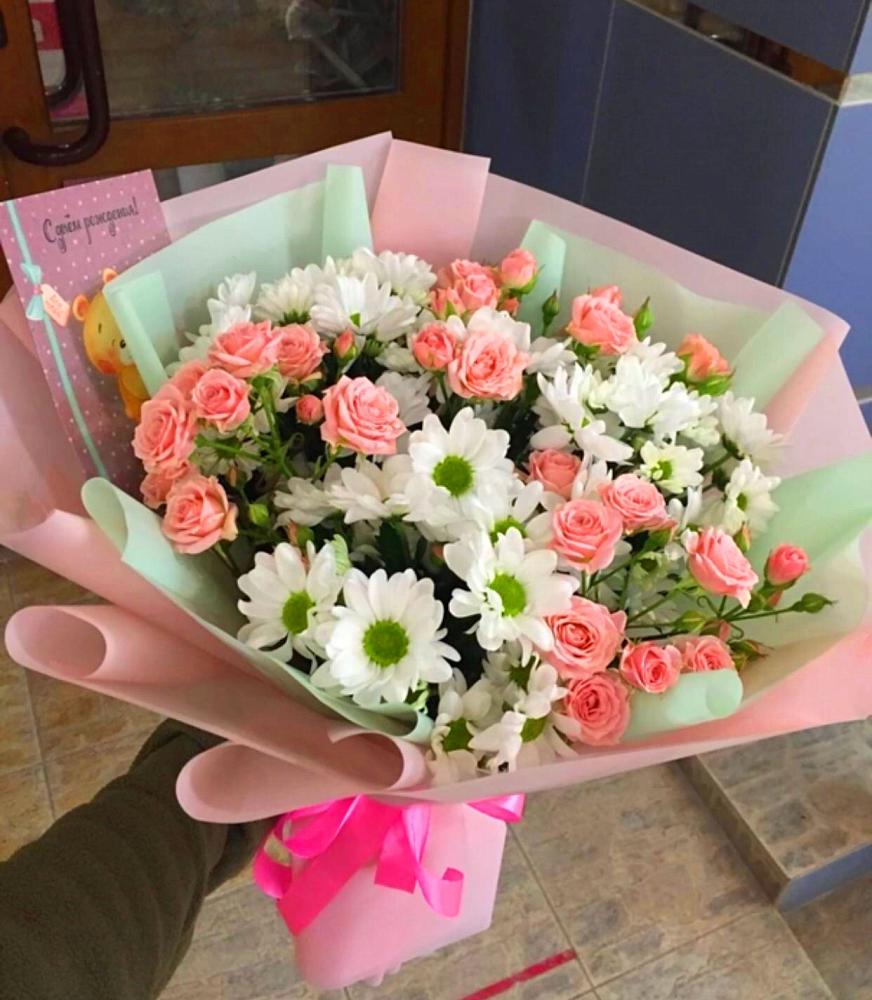 Букет цветов из: Розы и Хризантемы в Супсех