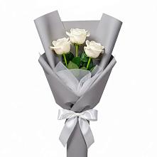 Букет 3 белые розы в Супсех