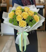 Букет цветов из:  Хризантемы и Розы в Супсех