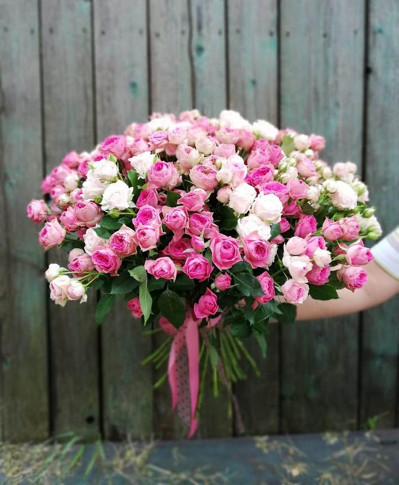 Букет Розовые кустовые розы Натали и Лав Лидия в Супсех