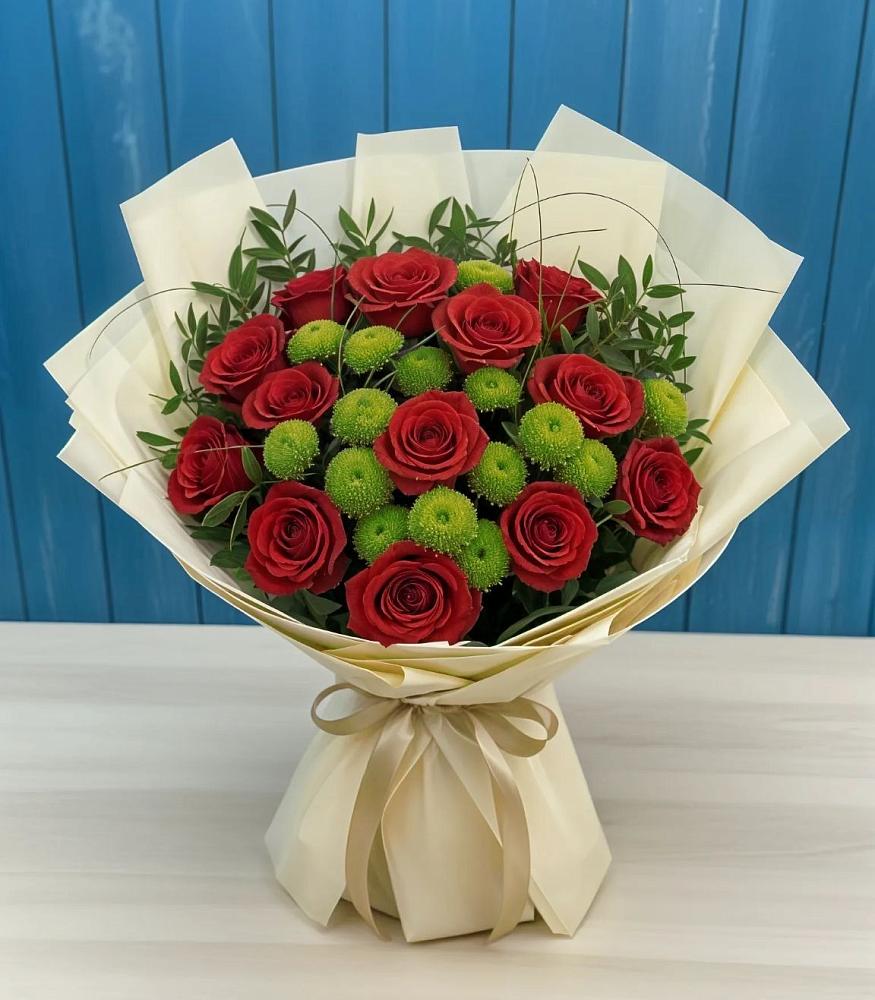 Букет цветов из: Розы и Хризантемы в Супсех