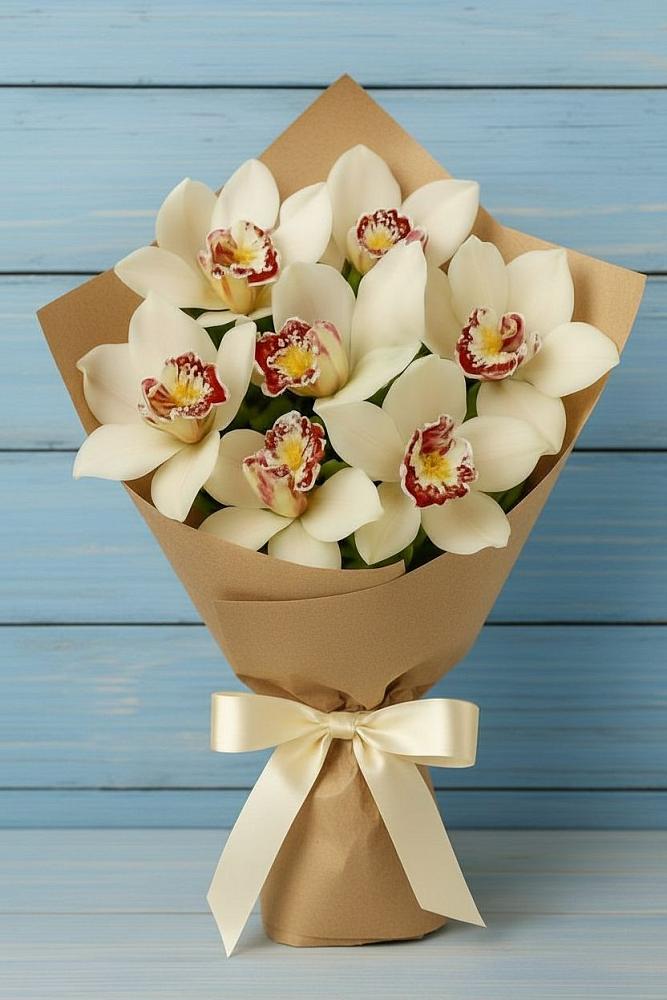 Букет цветов из: Орхидеи и Розы в Супсех