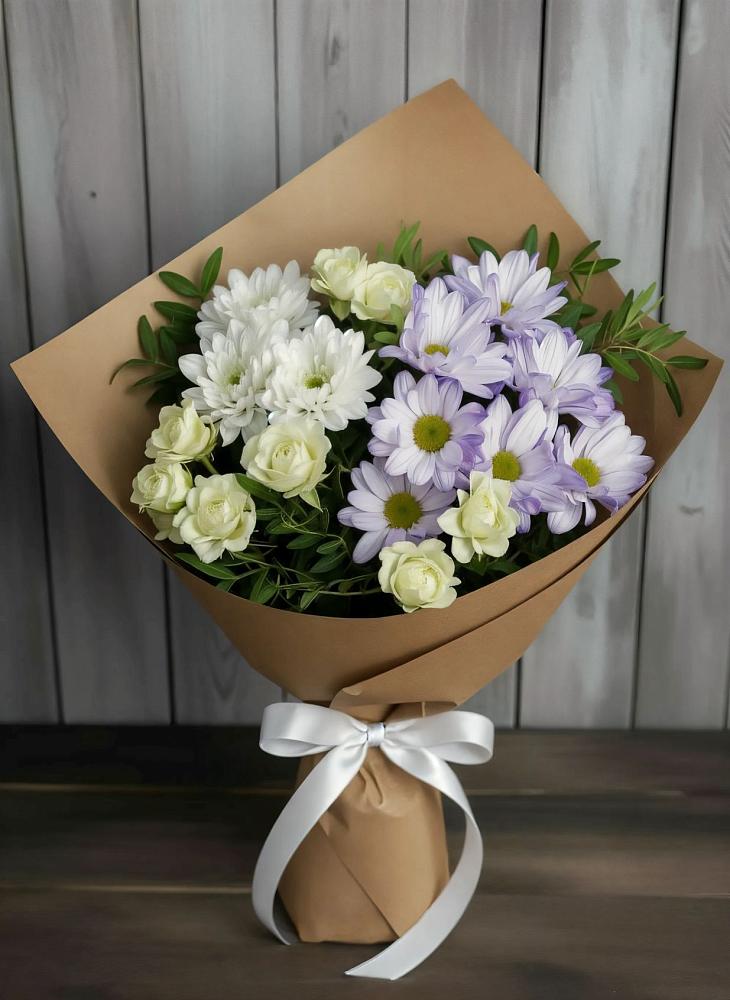 Букет цветов из: Хризантемы и Розы в Супсех